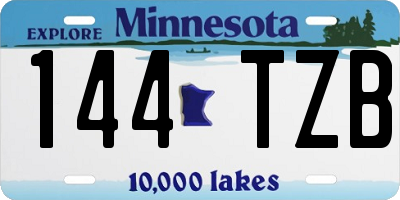 MN license plate 144TZB