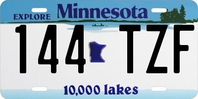 MN license plate 144TZF