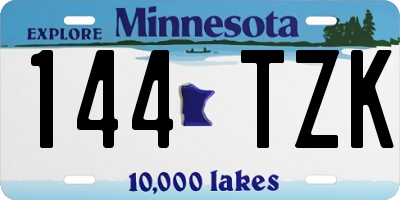MN license plate 144TZK