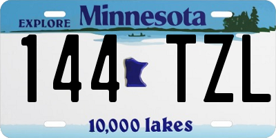 MN license plate 144TZL