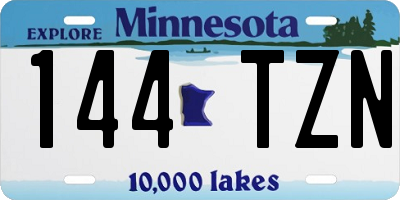 MN license plate 144TZN