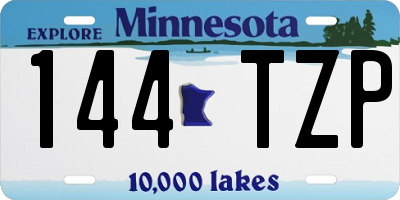 MN license plate 144TZP
