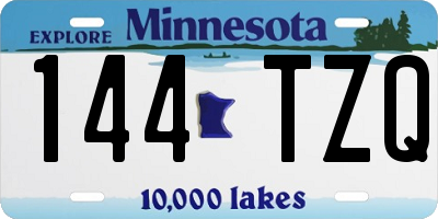 MN license plate 144TZQ