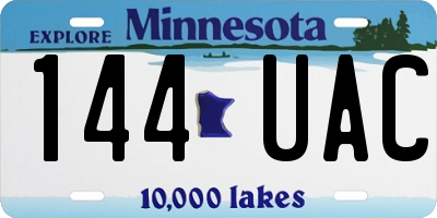 MN license plate 144UAC