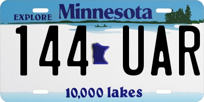 MN license plate 144UAR