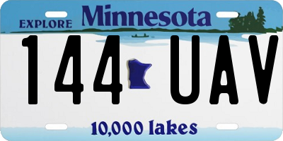 MN license plate 144UAV