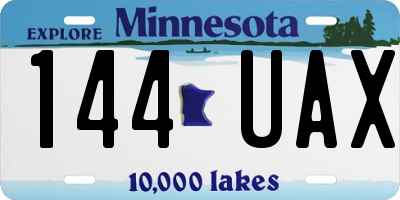 MN license plate 144UAX