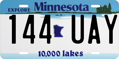 MN license plate 144UAY