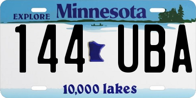 MN license plate 144UBA