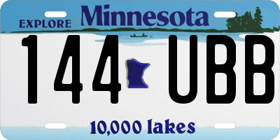 MN license plate 144UBB