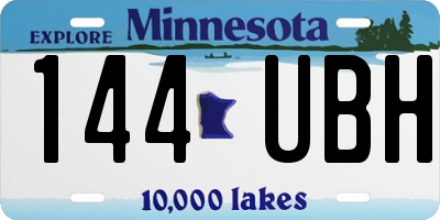 MN license plate 144UBH