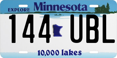 MN license plate 144UBL