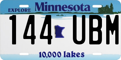 MN license plate 144UBM