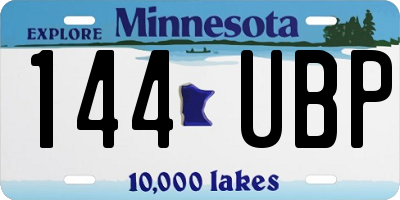 MN license plate 144UBP