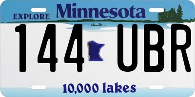 MN license plate 144UBR