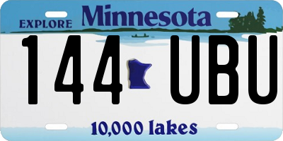 MN license plate 144UBU