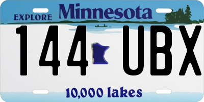 MN license plate 144UBX