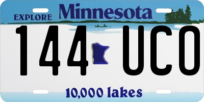 MN license plate 144UCO