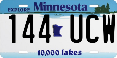 MN license plate 144UCW