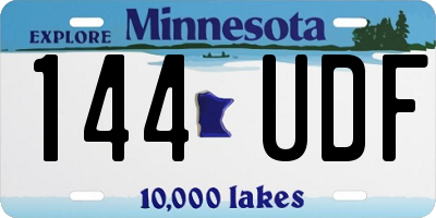 MN license plate 144UDF
