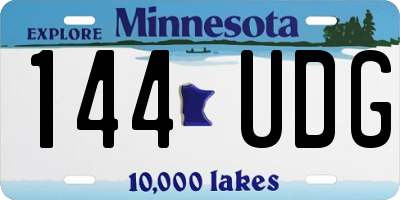 MN license plate 144UDG