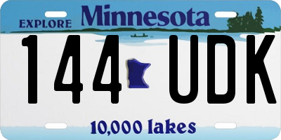 MN license plate 144UDK