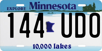 MN license plate 144UDO