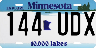 MN license plate 144UDX