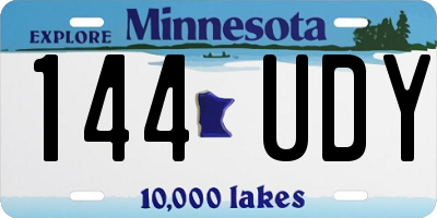 MN license plate 144UDY