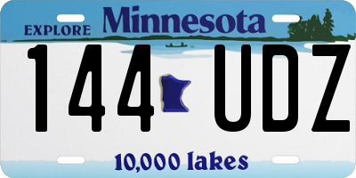 MN license plate 144UDZ