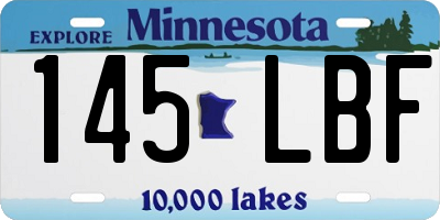 MN license plate 145LBF