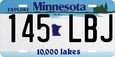 MN license plate 145LBJ
