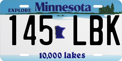 MN license plate 145LBK