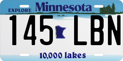 MN license plate 145LBN
