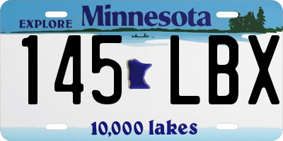 MN license plate 145LBX
