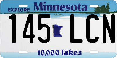 MN license plate 145LCN