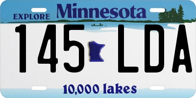 MN license plate 145LDA