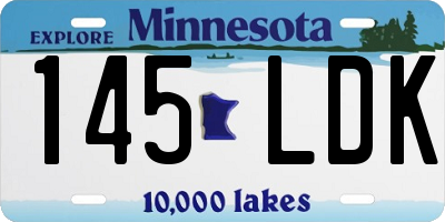 MN license plate 145LDK