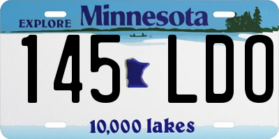 MN license plate 145LDO