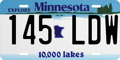 MN license plate 145LDW