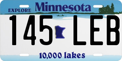 MN license plate 145LEB