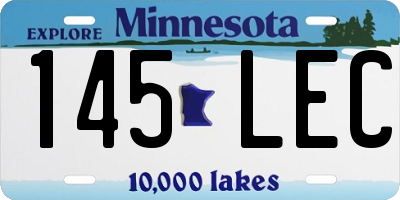 MN license plate 145LEC