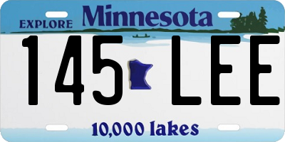 MN license plate 145LEE