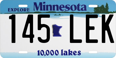 MN license plate 145LEK