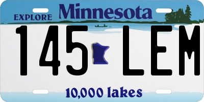 MN license plate 145LEM