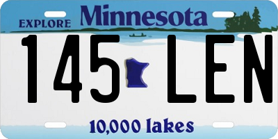 MN license plate 145LEN