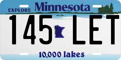 MN license plate 145LET