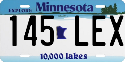 MN license plate 145LEX