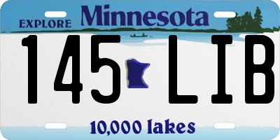 MN license plate 145LIB