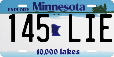 MN license plate 145LIE